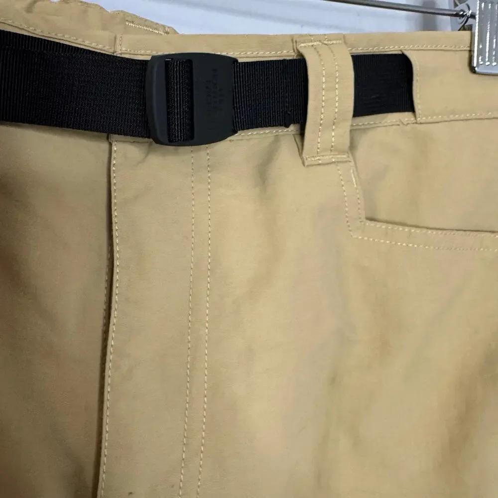 The North Face Mens Cargo Nylon Shorts Outdoor Hiking Belted Men's 36 Tan